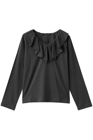 ミズイロインド/mizuiro indのフリルカラーロングスリーブプルオーバー(110100/110103)