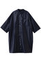 グロッシーワイドハーフスリーブシャツワンピース ミズイロインド/mizuiro ind navy