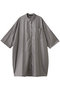 グロッシーワイドハーフスリーブシャツワンピース ミズイロインド/mizuiro ind gray
