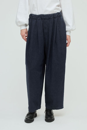 ミズイロインド/mizuiro indのdenim tucked wide pants パンツ(110600/110604)