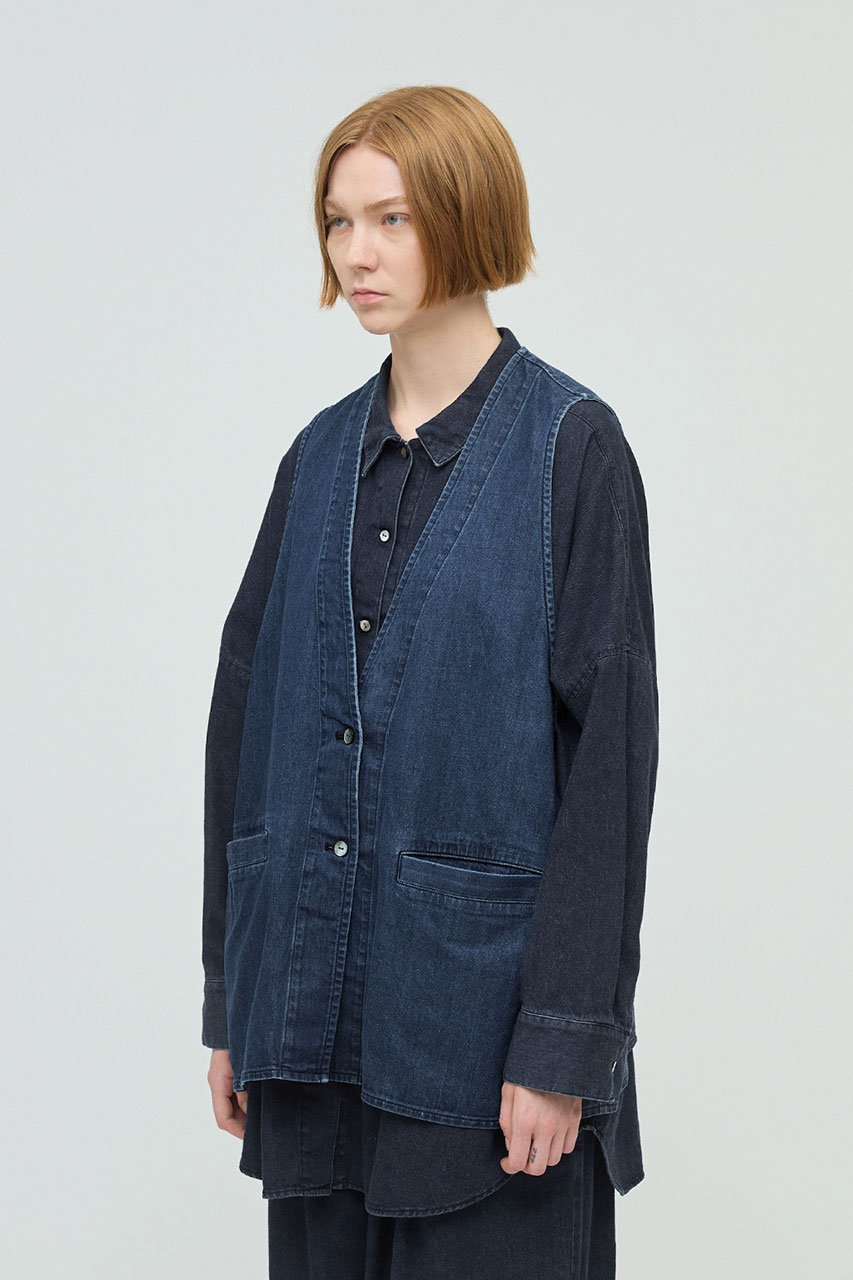 mizuiro ind(ミズイロインド)｜デニムベスト/フェード の通販