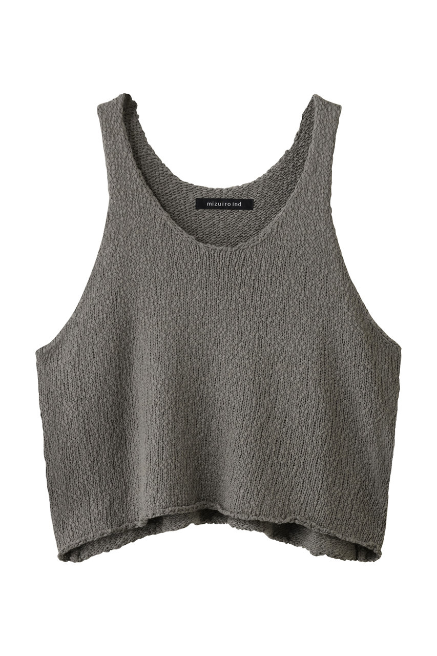 mizuiro ind Lily-yarn vest ベスト (gray, F) ミズイロインド ELLE SHOP mizuiro ind Lily-yarn vest ベスト (gray, F) ミズイロインド ELLE SHOP