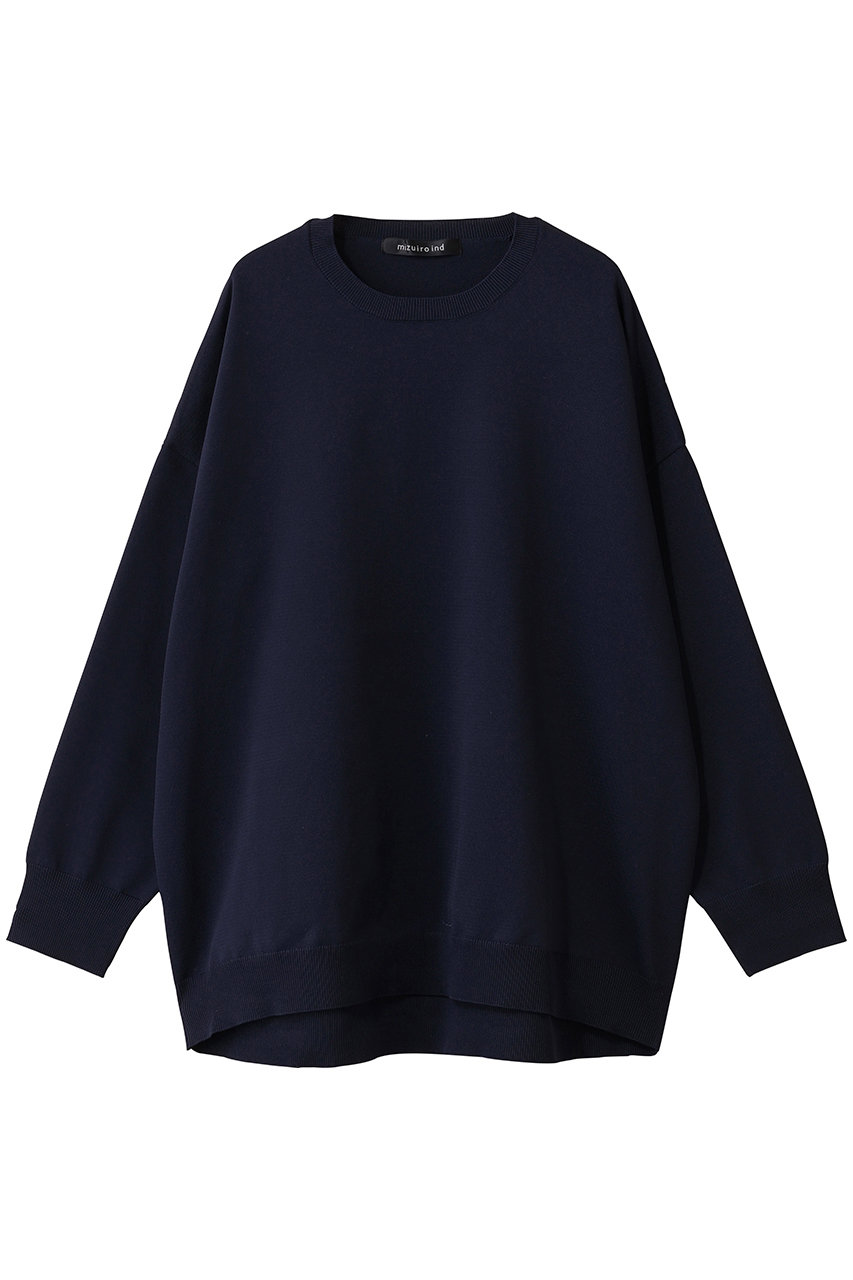 mizuiro ind crew neck wide P/O プルオーバー (navy, F) ミズイロインド ELLE SHOP mizuiro ind crew neck wide P/O プルオーバー (navy, F) ミズイロインド ELLE SHOP