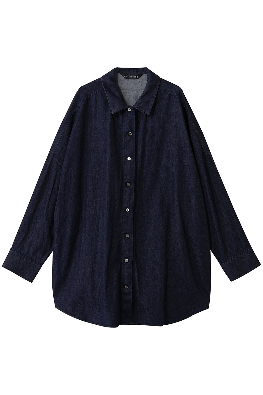 mizuiro ind denim wide shirt シャツ (ワンウォッシュ, F) ミズイロインド ELLE SHOP mizuiro ind denim wide shirt シャツ (ワンウォッシュ, F) ミズイロインド ELLE SHOP