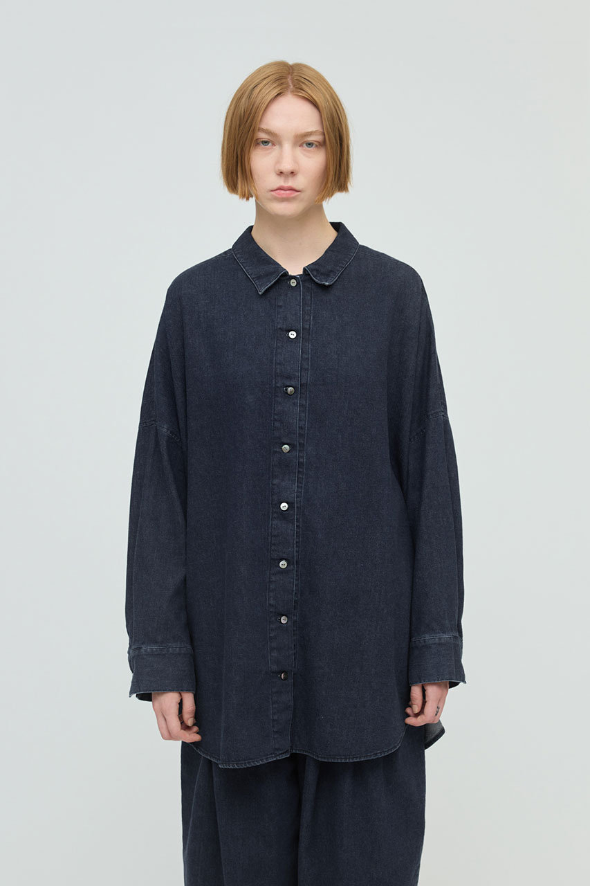 mizuiro ind(ミズイロインド)｜デニムワイドシャツ/ワンウォッシュ の