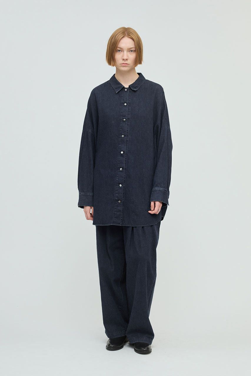 mizuiro ind(ミズイロインド)｜デニムワイドシャツ/ワンウォッシュ の