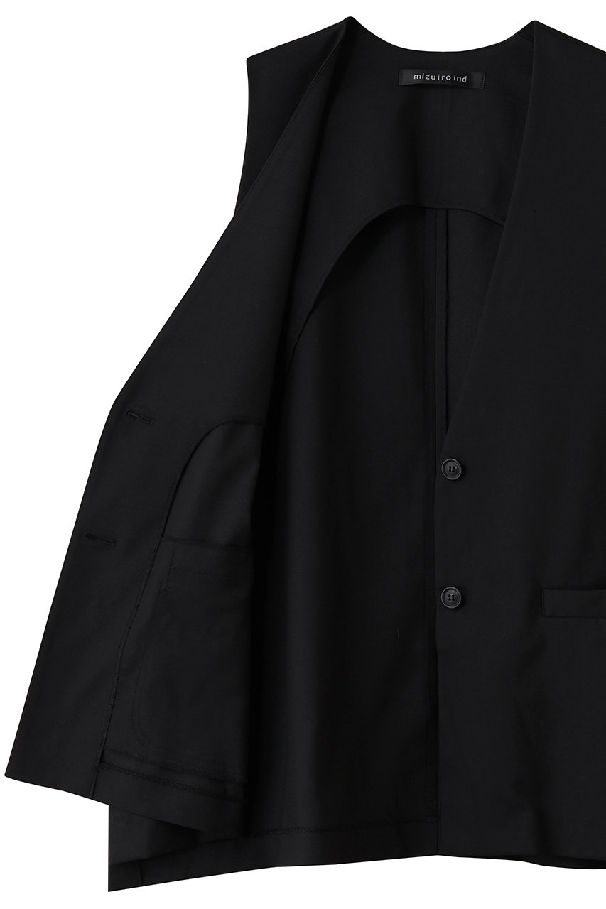 mizuiro ind(ミズイロインド)｜ディープVネックワイドベスト/ivory の