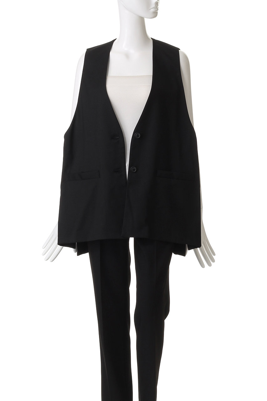 mizuiro ind(ミズイロインド)｜ディープVネックワイドベスト/ivory の