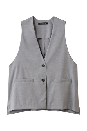 ミズイロインド/mizuiro indのdeep V neck wide vest ベスト(110800/110806)