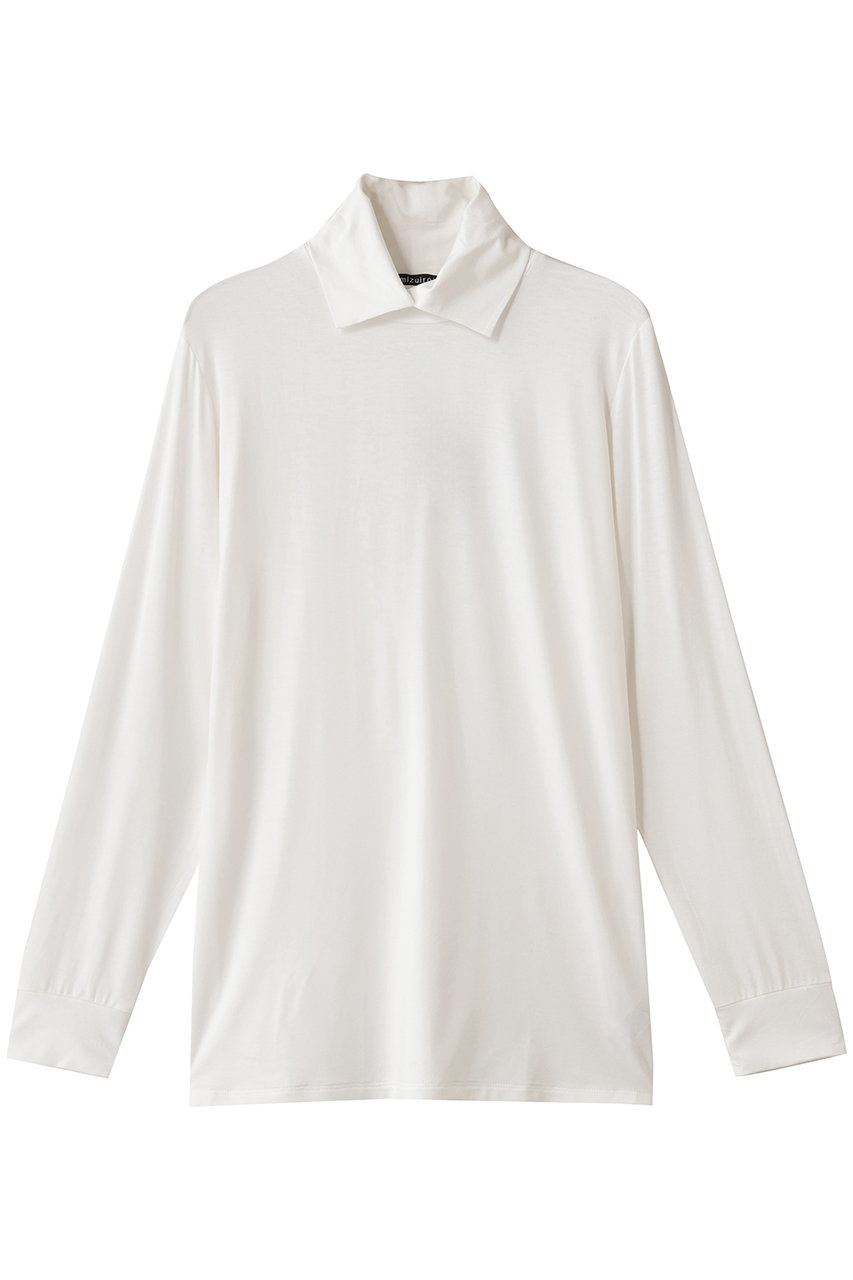 mizuiro ind shirt collar high neck P/O プルオーバー (off white, F) ミズイロインド ELLE SHOP mizuiro ind shirt collar high neck P/O プルオーバー (off white, F) ミズイロインド ELLE SHOP
