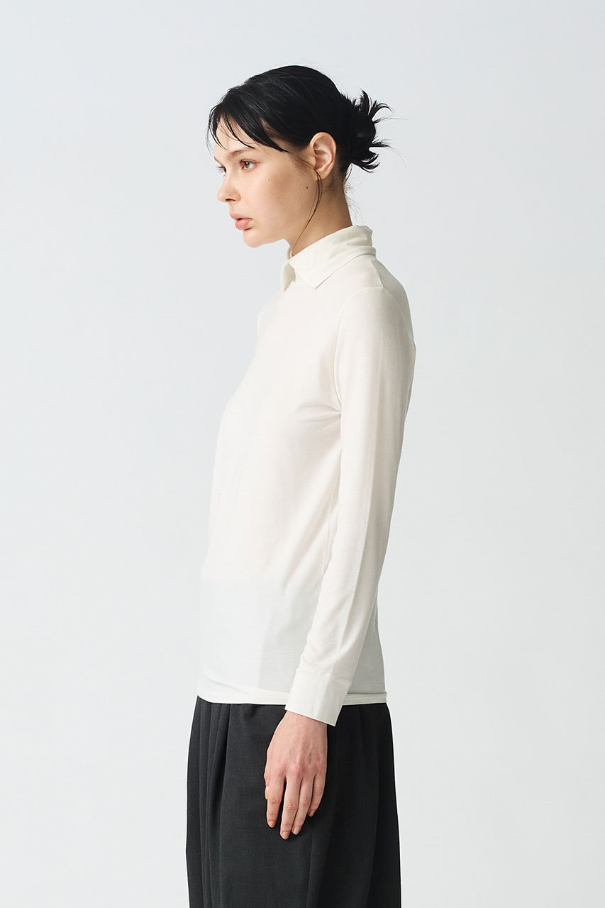 mizuiro ind(ミズイロインド)｜シャツカラーハイネックプルオーバー