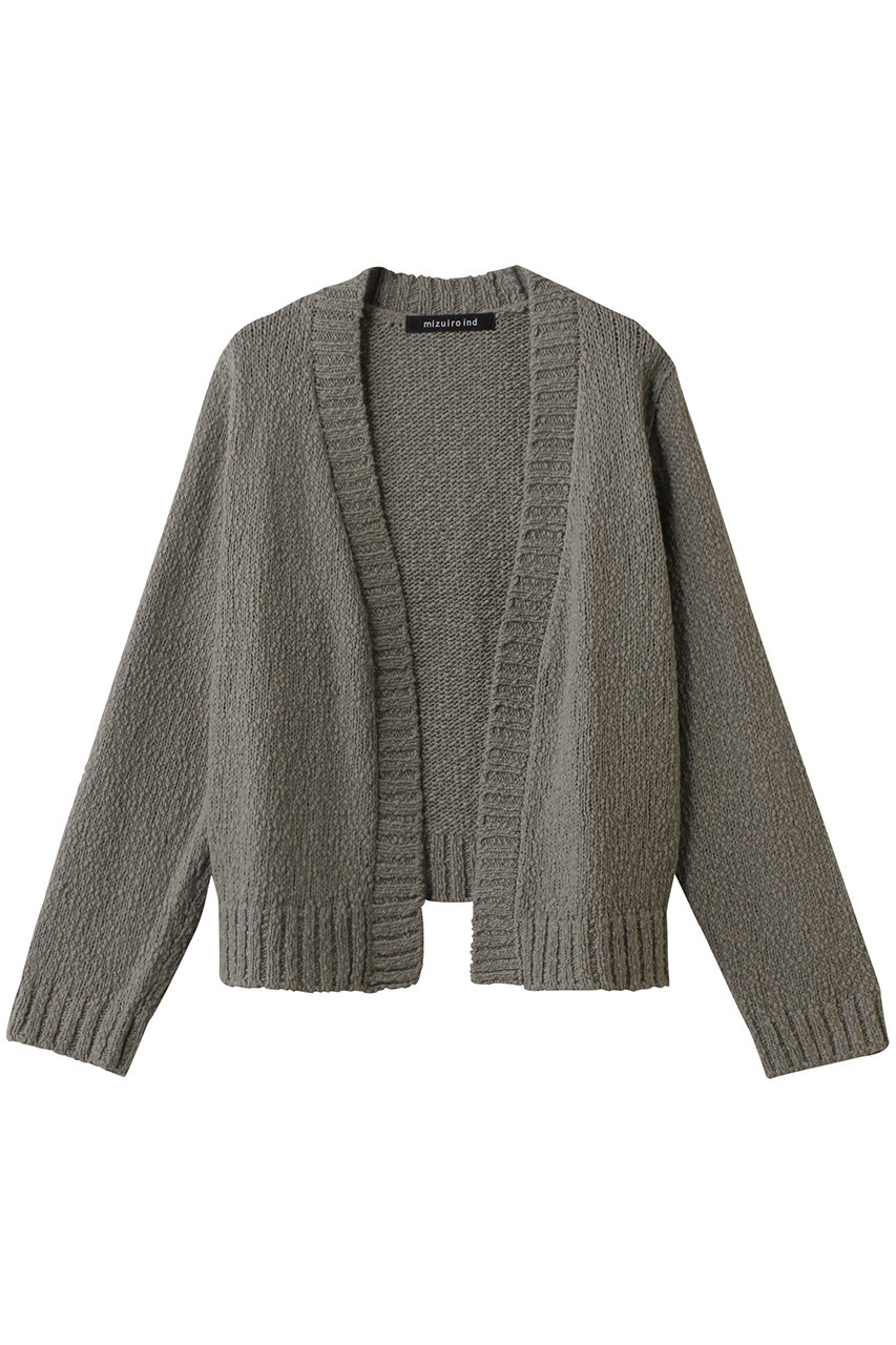 mizuiro ind Lily-yarn V neck C/D カーディガン (gray, F) ミズイロインド ELLE SHOP mizuiro ind Lily-yarn V neck C/D カーディガン (gray, F) ミズイロインド ELLE SHOP