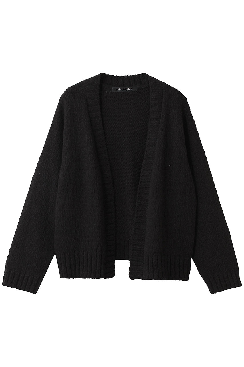 mizuiro ind Lily-yarn V neck C/D カーディガン (black, F) ミズイロインド ELLE SHOP mizuiro ind Lily-yarn V neck C/D カーディガン (black, F) ミズイロインド ELLE SHOP