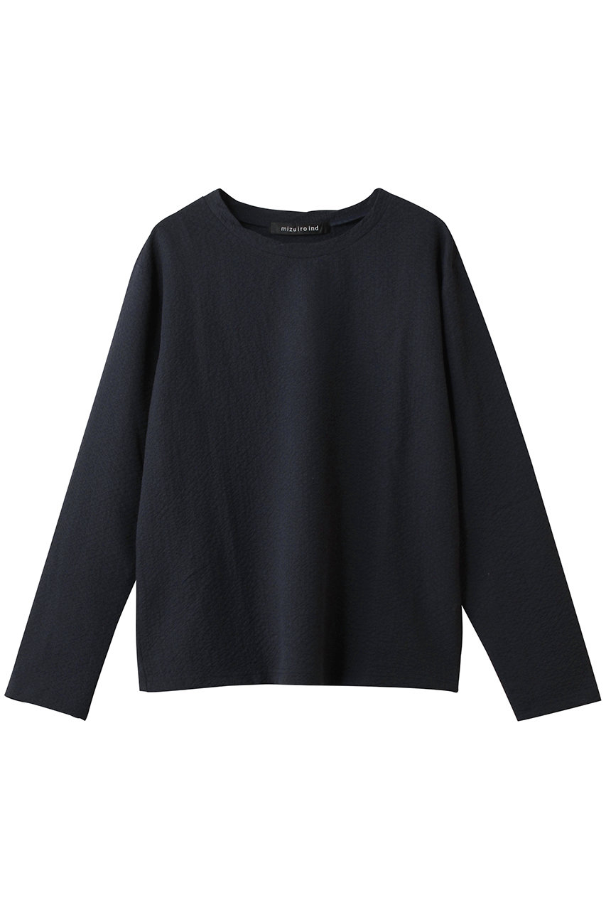 mizuiro ind jacquard crew neck P/O プルオーバー (navy, F) ミズイロインド ELLE SHOP mizuiro ind jacquard crew neck P/O プルオーバー (navy, F) ミズイロインド ELLE SHOP