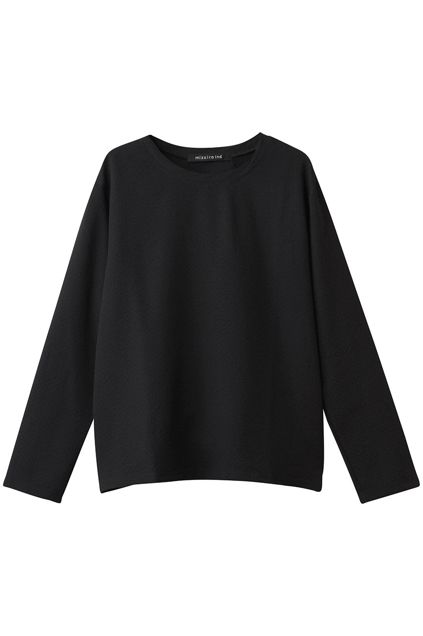 mizuiro ind jacquard crew neck P/O プルオーバー (black, F) ミズイロインド ELLE SHOP mizuiro ind jacquard crew neck P/O プルオーバー (black, F) ミズイロインド ELLE SHOP