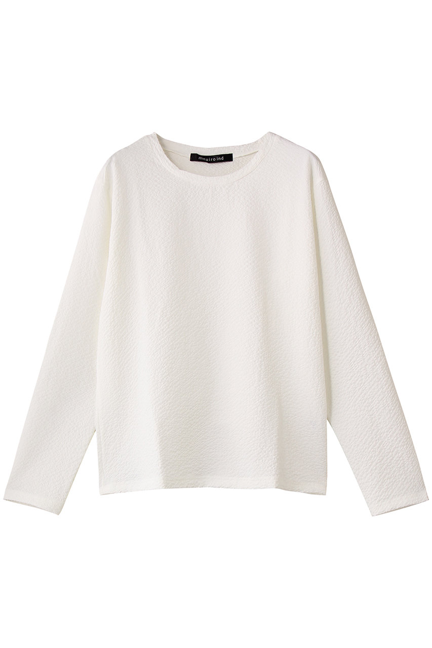 mizuiro ind jacquard crew neck P/O プルオーバー (off white, F) ミズイロインド ELLE SHOP mizuiro ind jacquard crew neck P/O プルオーバー (off white, F) ミズイロインド ELLE SHOP