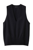 mizuiro ind(ミズイロインド)｜プリーツヘムVネックベスト/navy の通販