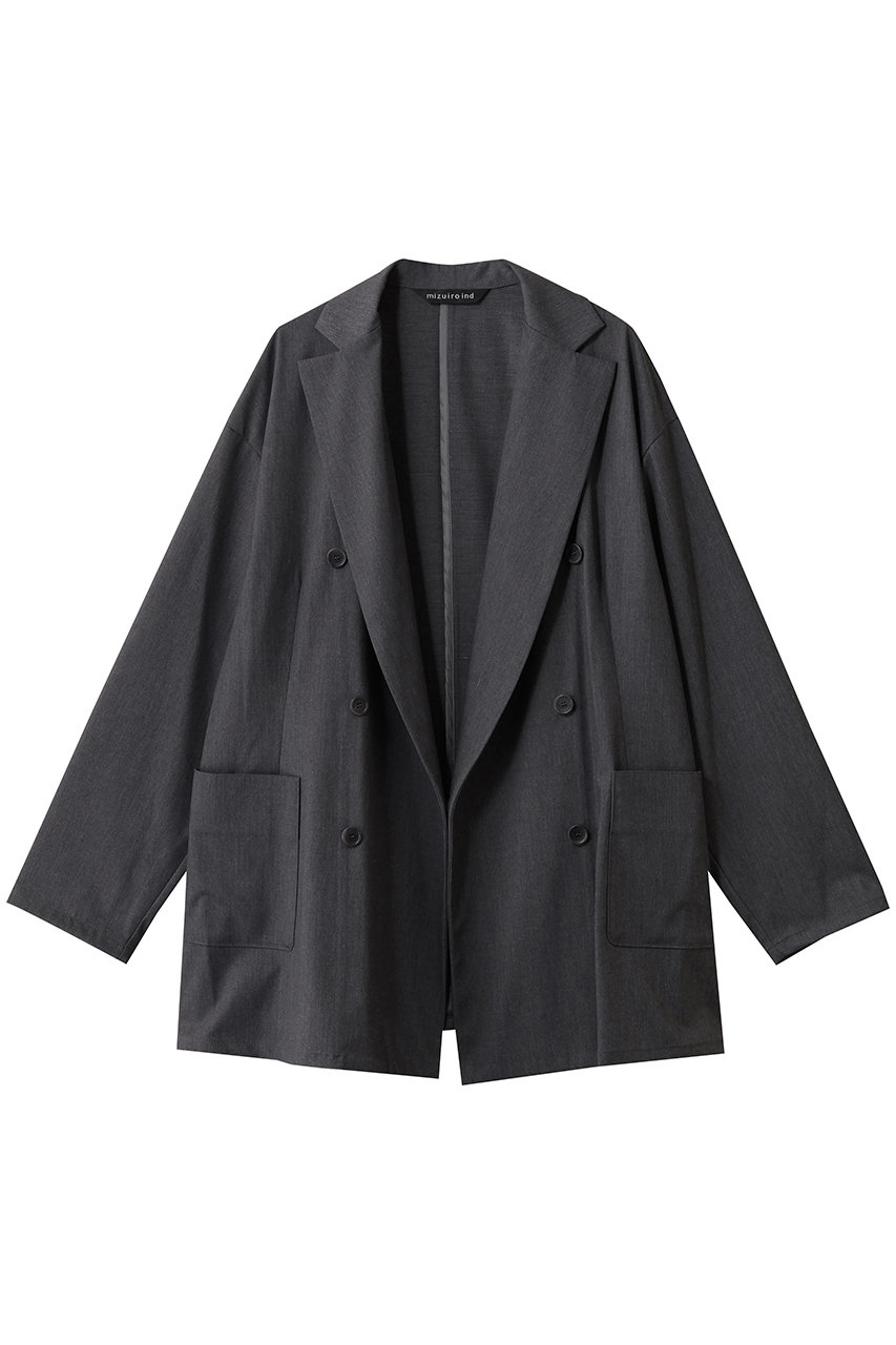mizuiro ind double breasted shit JK ジャケット (gray, F) ミズイロインド ELLE SHOP mizuiro ind double breasted shit JK ジャケット (gray, F) ミズイロインド ELLE SHOP