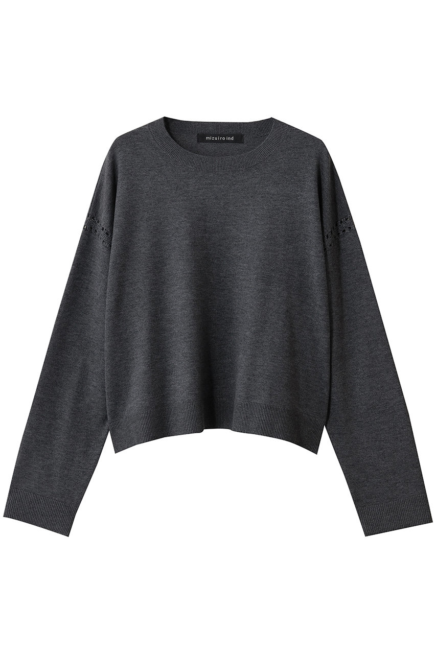 mizuiro ind crew neck wide tunic crochet チュニック (c.gray, F) ミズイロインド ELLE SHOP mizuiro ind crew neck wide tunic crochet チュニック (c.gray, F) ミズイロインド ELLE SHOP