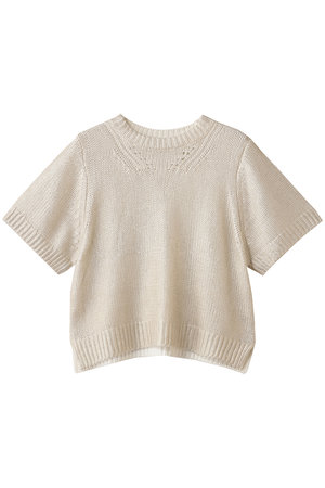 ミズイロインド/mizuiro indの箔プリントハーフスリーブプルオーバー(110300/110301)