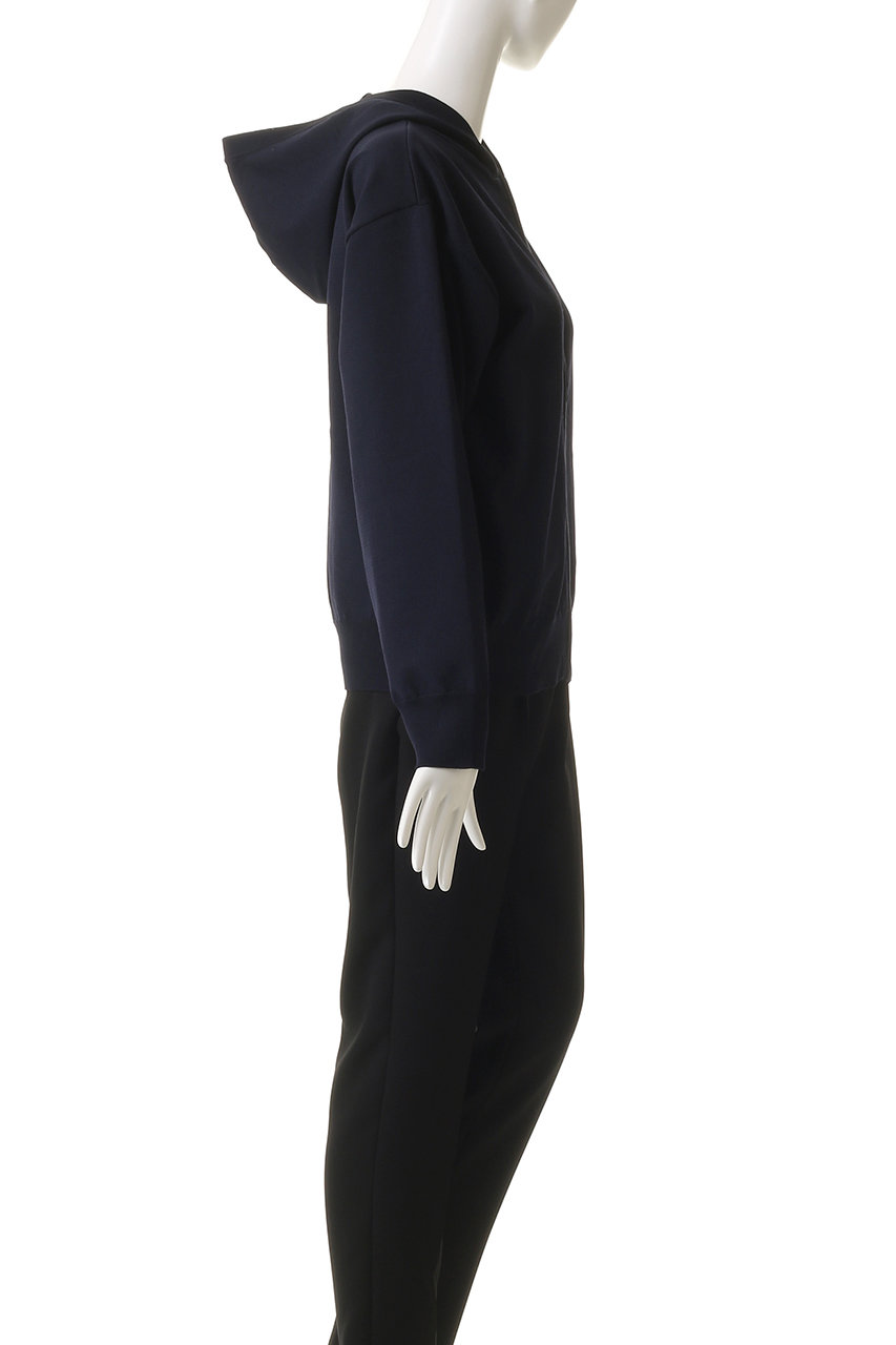 mizuiro ind(ミズイロインド)｜ジップフードニットプルオーバー/navy
