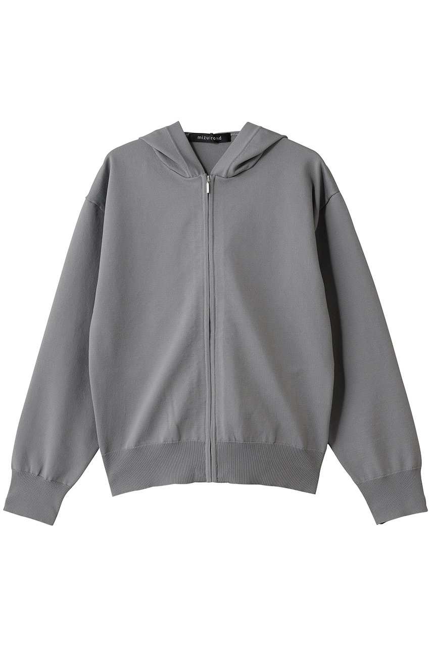 mizuiro ind zip hooded knit P/O プルオーバー (l.gray, F) ミズイロインド ELLE SHOP mizuiro ind zip hooded knit P/O プルオーバー (l.gray, F) ミズイロインド ELLE SHOP
