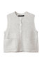 ブークレクルーネックベスト ミズイロインド/mizuiro ind off white