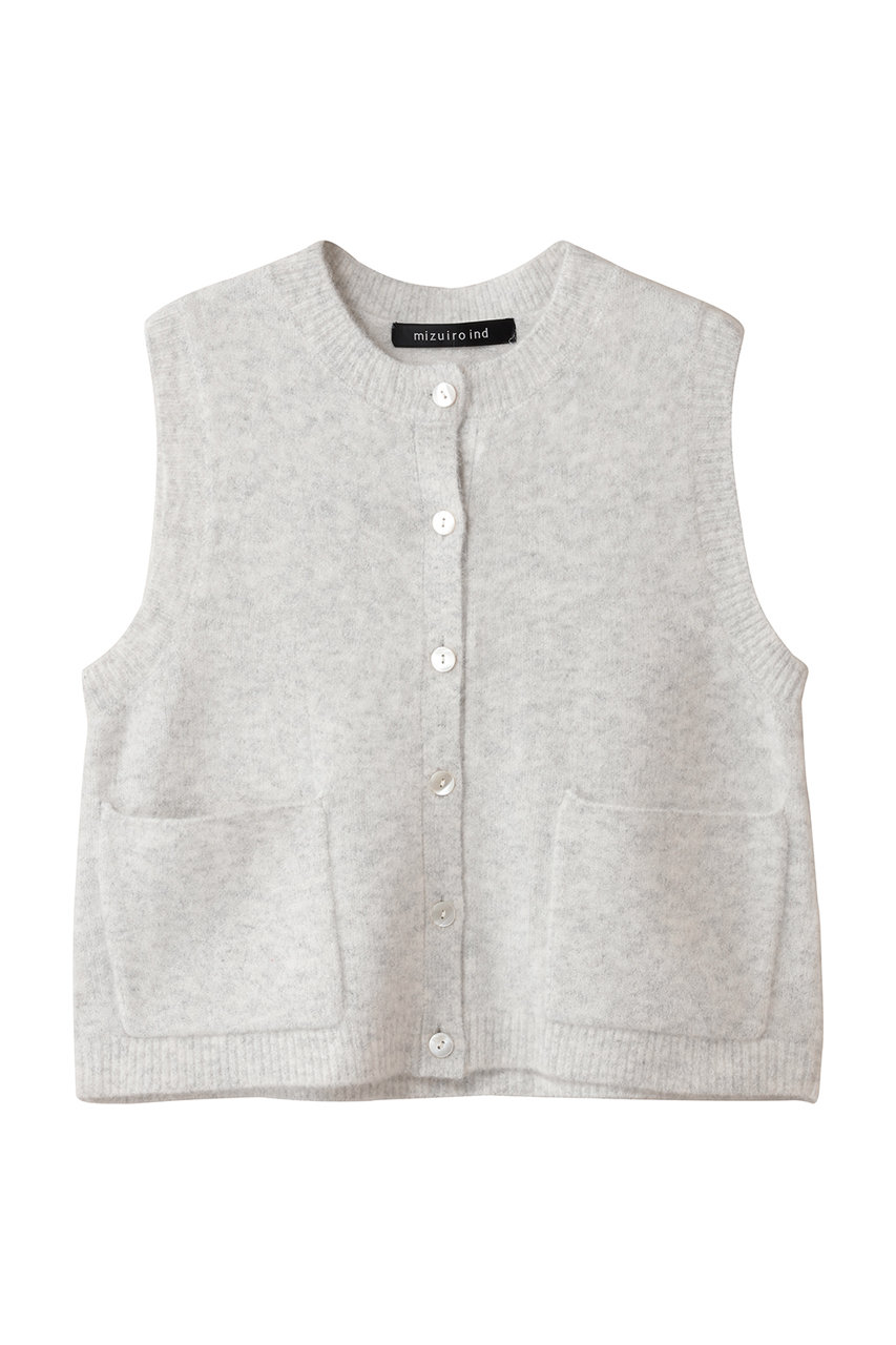 mizuiro ind boucle crew neck vest ベスト (off white, F) ミズイロインド ELLE SHOP mizuiro ind boucle crew neck vest ベスト (off white, F) ミズイロインド ELLE SHOP