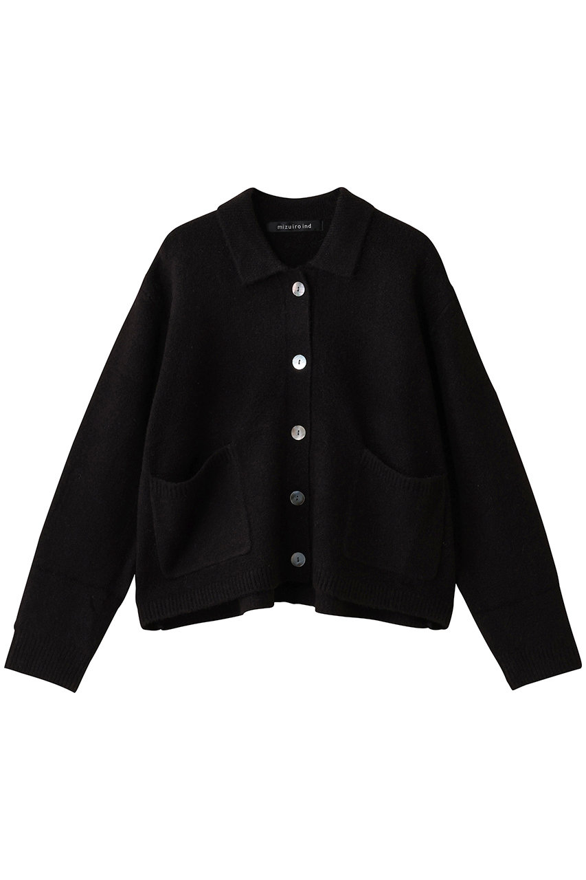 mizuiro ind short C/D with collar カーディガン (black, F) ミズイロインド ELLE SHOP mizuiro ind short C/D with collar カーディガン (black, F) ミズイロインド ELLE SHOP