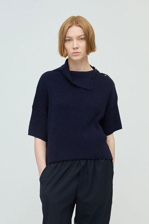 ミズイロインド/mizuiro indのasymmetry collar rib P/O プルオーバー(110300/110301)