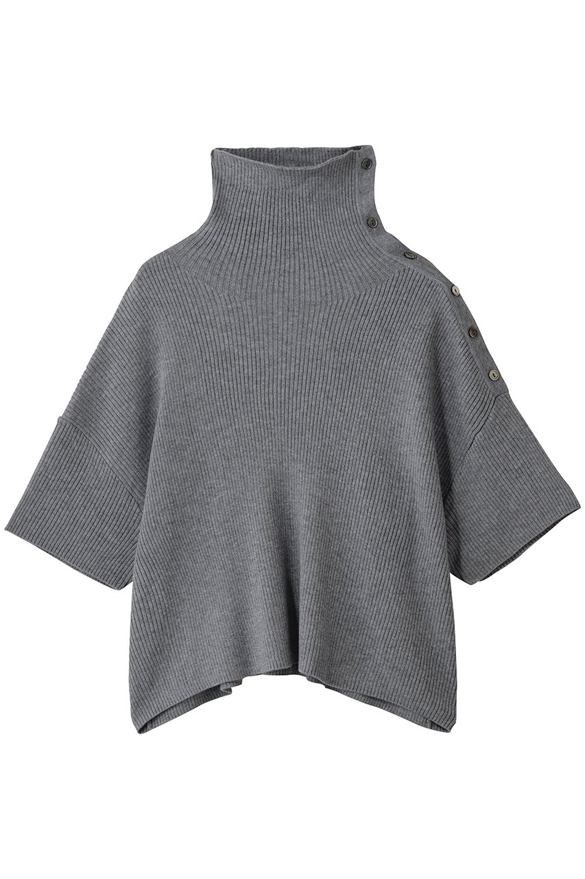 mizuiro ind asymmetry collar rib P/O プルオーバー (c.gray, F) ミズイロインド ELLE SHOP mizuiro ind asymmetry collar rib P/O プルオーバー (c.gray, F) ミズイロインド ELLE SHOP