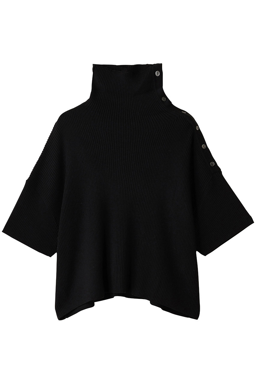mizuiro ind asymmetry collar rib P/O プルオーバー (black, F) ミズイロインド ELLE SHOP mizuiro ind asymmetry collar rib P/O プルオーバー (black, F) ミズイロインド ELLE SHOP