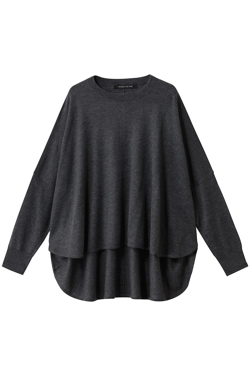 mizuiro ind front seemed cocoon P/O プルオーバー (c.gray, F) ミズイロインド ELLE SHOP mizuiro ind front seemed cocoon P/O プルオーバー (c.gray, F) ミズイロインド ELLE SHOP