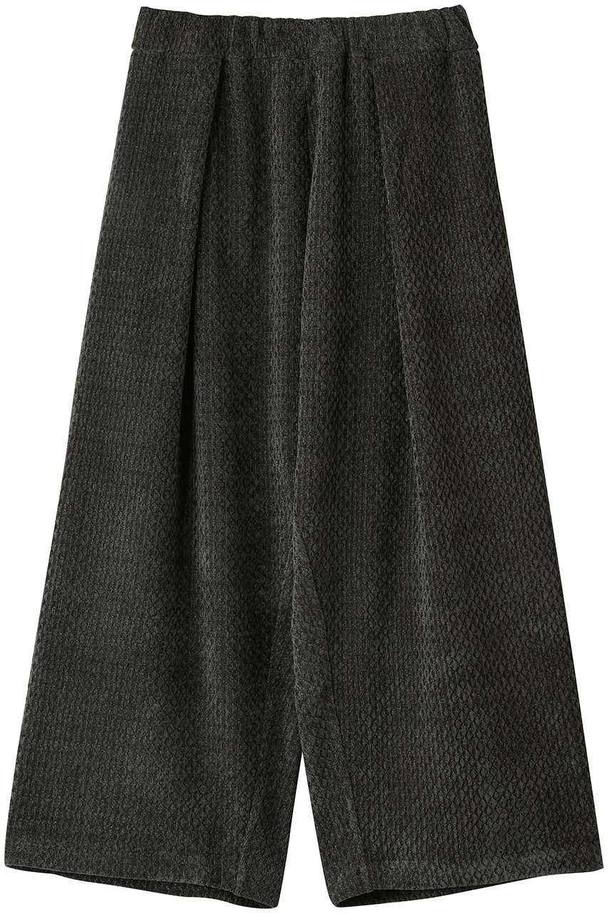 mizuiro ind velour JQ tucked PT パンツ (gray, F) ミズイロインド ELLE SHOP mizuiro ind velour JQ tucked PT パンツ (gray, F) ミズイロインド ELLE SHOP