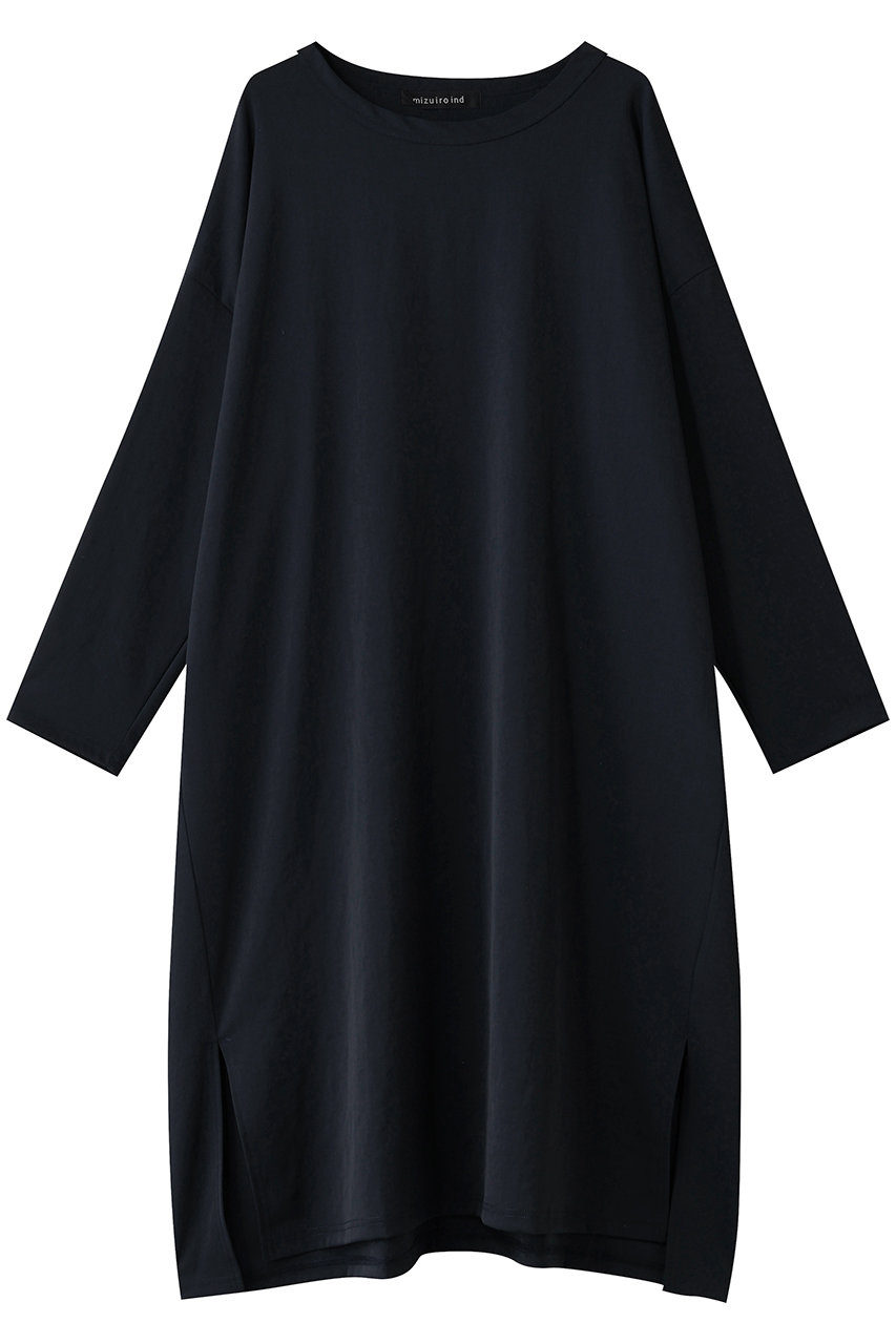 mizuiro ind crew neck long OP ワンピース (navy, F) ミズイロインド ELLE SHOP mizuiro ind crew neck long OP ワンピース (navy, F) ミズイロインド ELLE SHOP