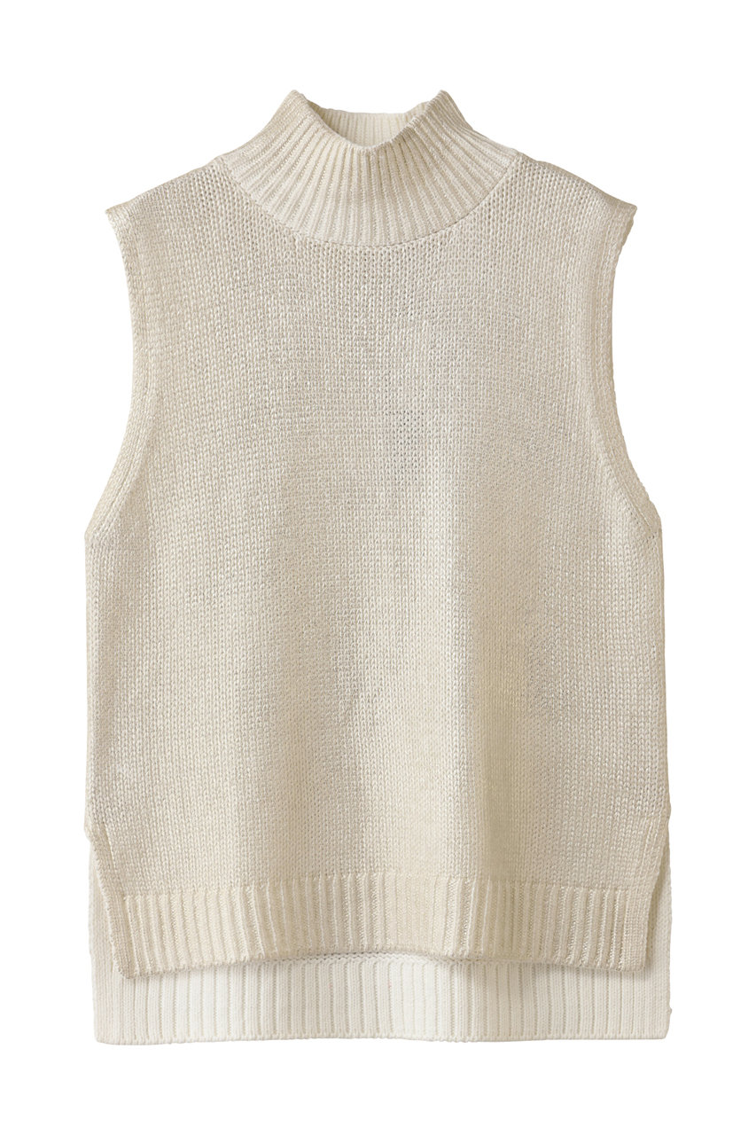 mizuiro ind foil printing high neck vest ベスト (off white, F) ミズイロインド ELLE SHOP