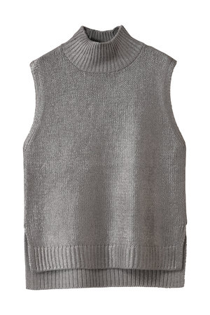 ミズイロインド/mizuiro indのfoil printing high neck vest ベスト(110300/110301)