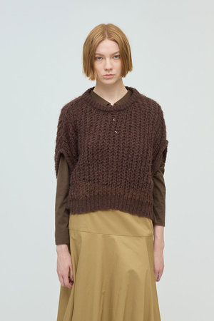 ミズイロインド/mizuiro indのhairly cocoon wide vest ベスト(110300/110301)