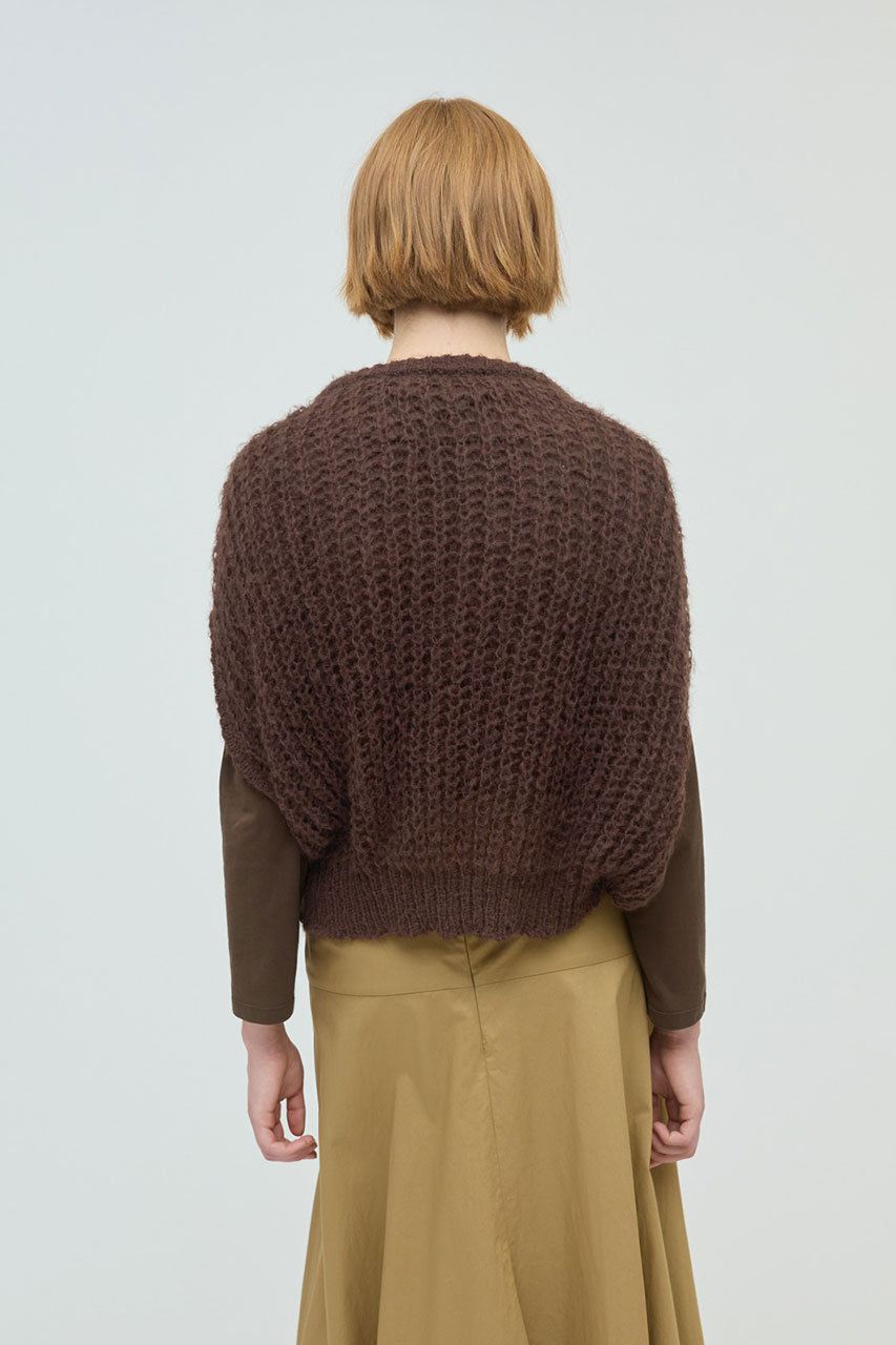 mizuiro ind(ミズイロインド)｜ヘアリーコクーンワイドベスト/brown の