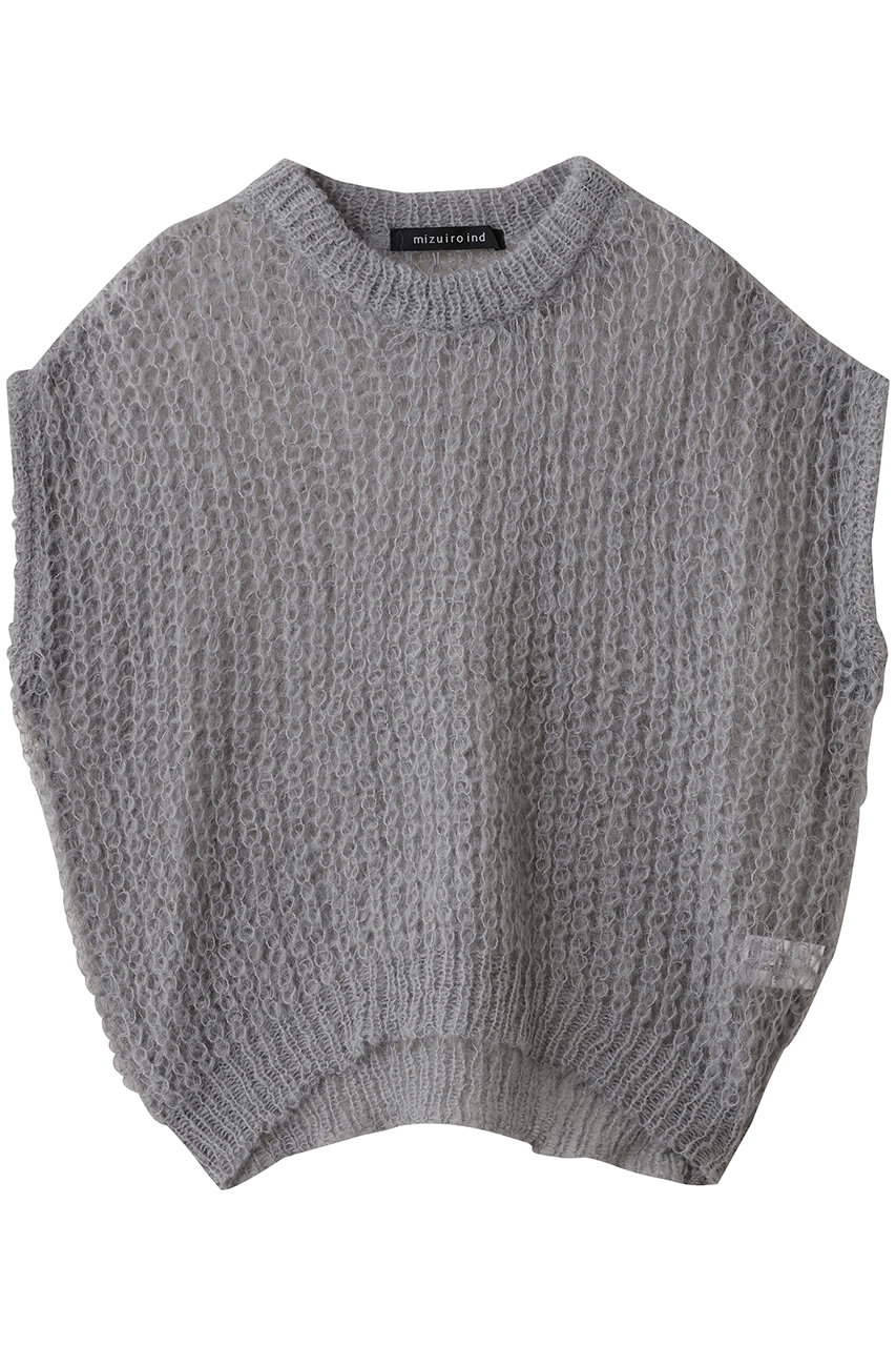 mizuiro ind hairly cocoon wide vest ベスト (l.gray, F) ミズイロインド ELLE SHOP mizuiro ind hairly cocoon wide vest ベスト (l.gray, F) ミズイロインド ELLE SHOP