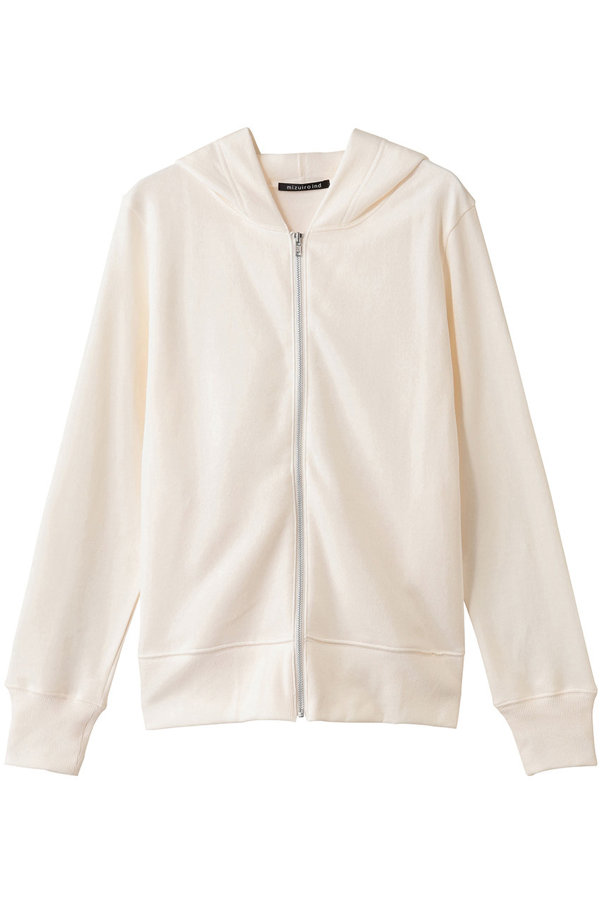 mizuiro ind brushed back zip hoodie フーディー (ivory, F) ミズイロインド ELLE SHOP