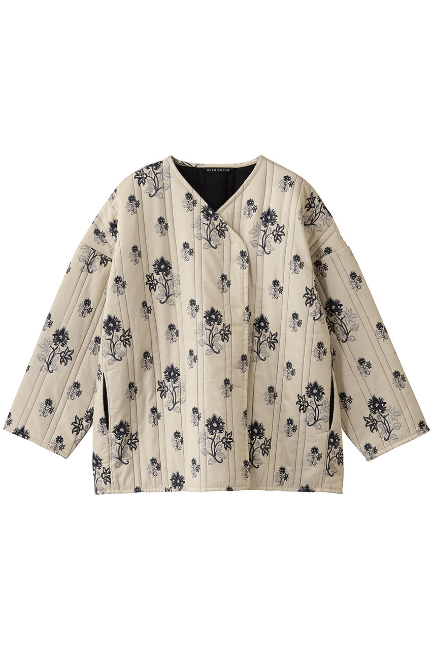 mizuiro ind print quitting JK ジャケット (ivory, F) ミズイロインド ELLE SHOP