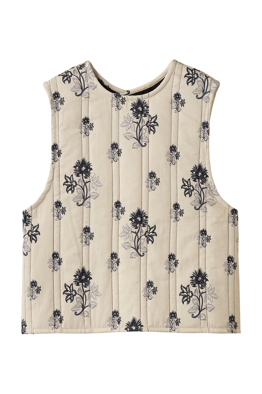 mizuiro ind 2way print quitting vest ベスト (ivory, F) ミズイロインド ELLE SHOP mizuiro ind 2way print quitting vest ベスト (ivory, F) ミズイロインド ELLE SHOP