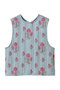 2WAYプリントキルティングベスト ミズイロインド/mizuiro ind l.blue