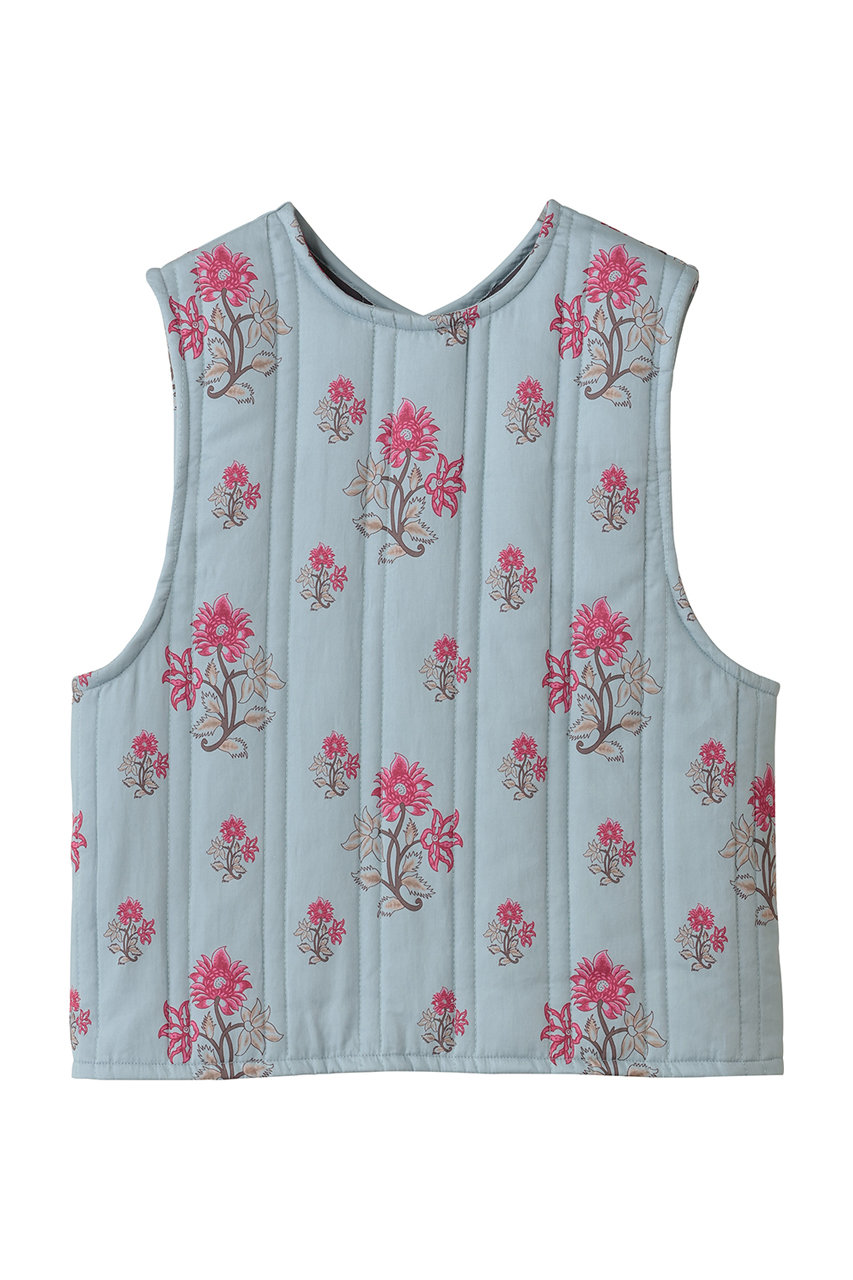 mizuiro ind 2way print quitting vest ベスト (l.blue, F) ミズイロインド ELLE SHOP