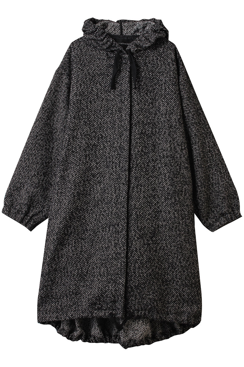 mizuiro ind wool blend hooded CT コート (black, F) ミズイロインド ELLE SHOP mizuiro ind wool blend hooded CT コート (black, F) ミズイロインド ELLE SHOP
