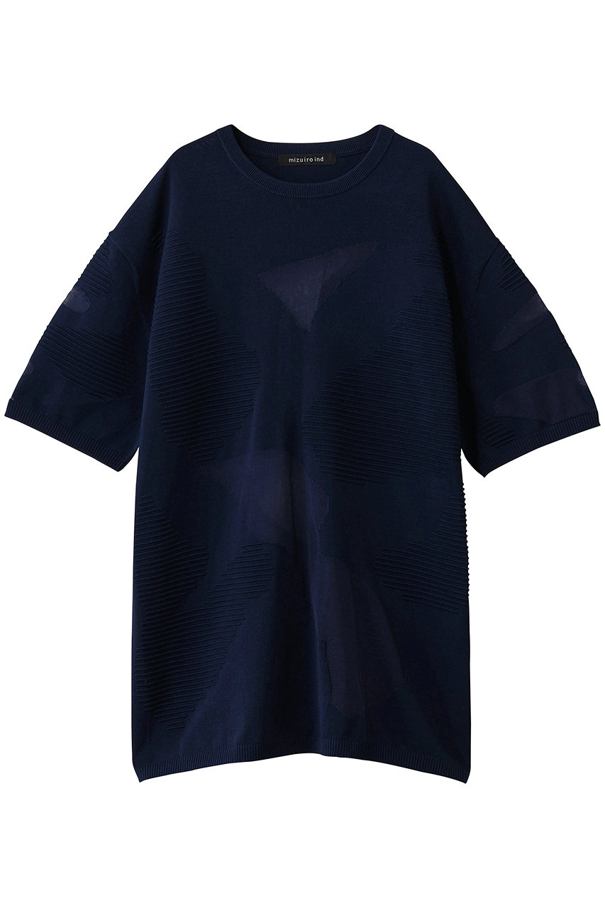 mizuiro ind sheer pattern tunic チュニック (navy, F) ミズイロインド ELLE SHOP