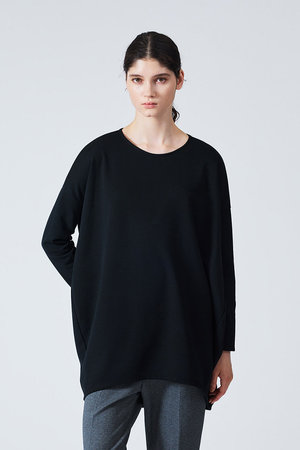 ミズイロインド/mizuiro indのクルーネックコクーンプルオーバー(110100/110103)