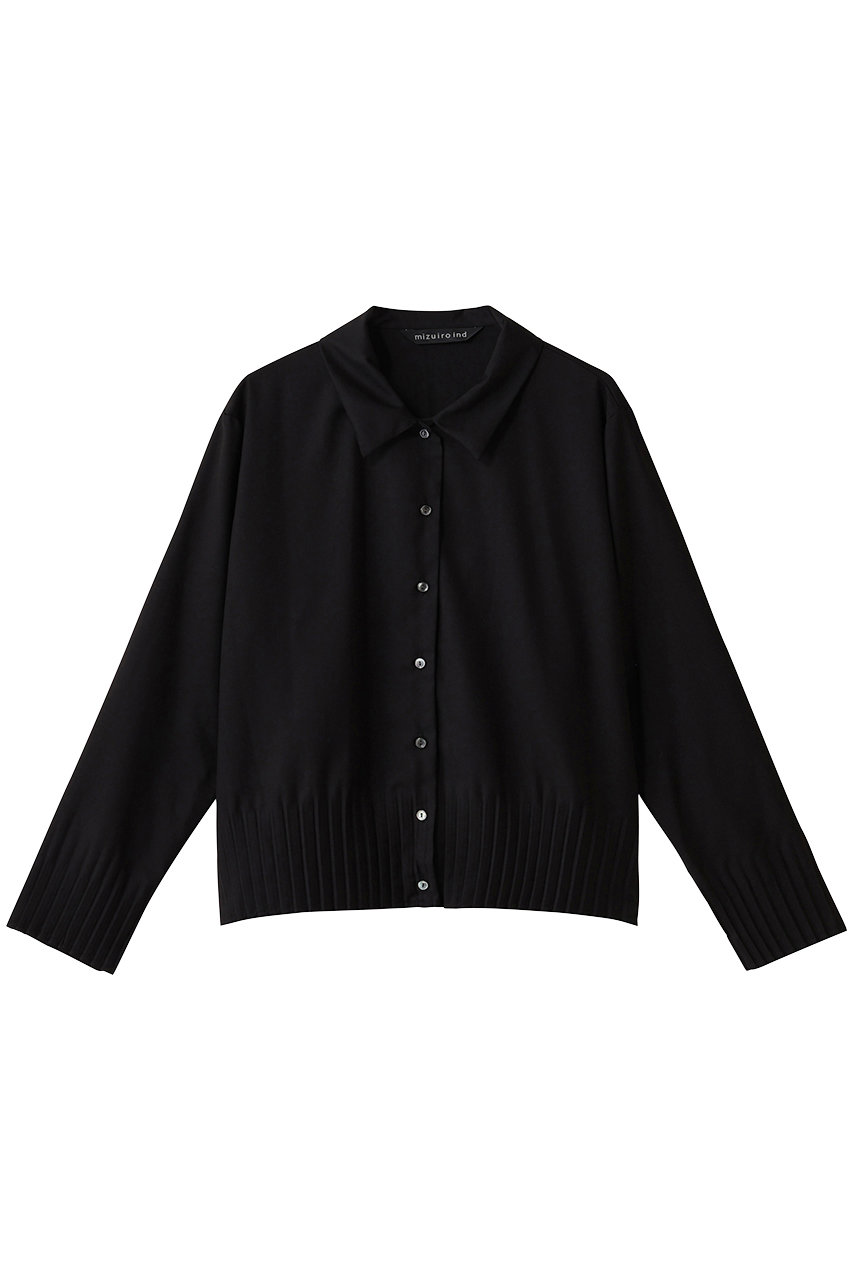mizuiro ind pleats hem shirt シャツ (black, F) ミズイロインド ELLE SHOP mizuiro ind pleats hem shirt シャツ (black, F) ミズイロインド ELLE SHOP