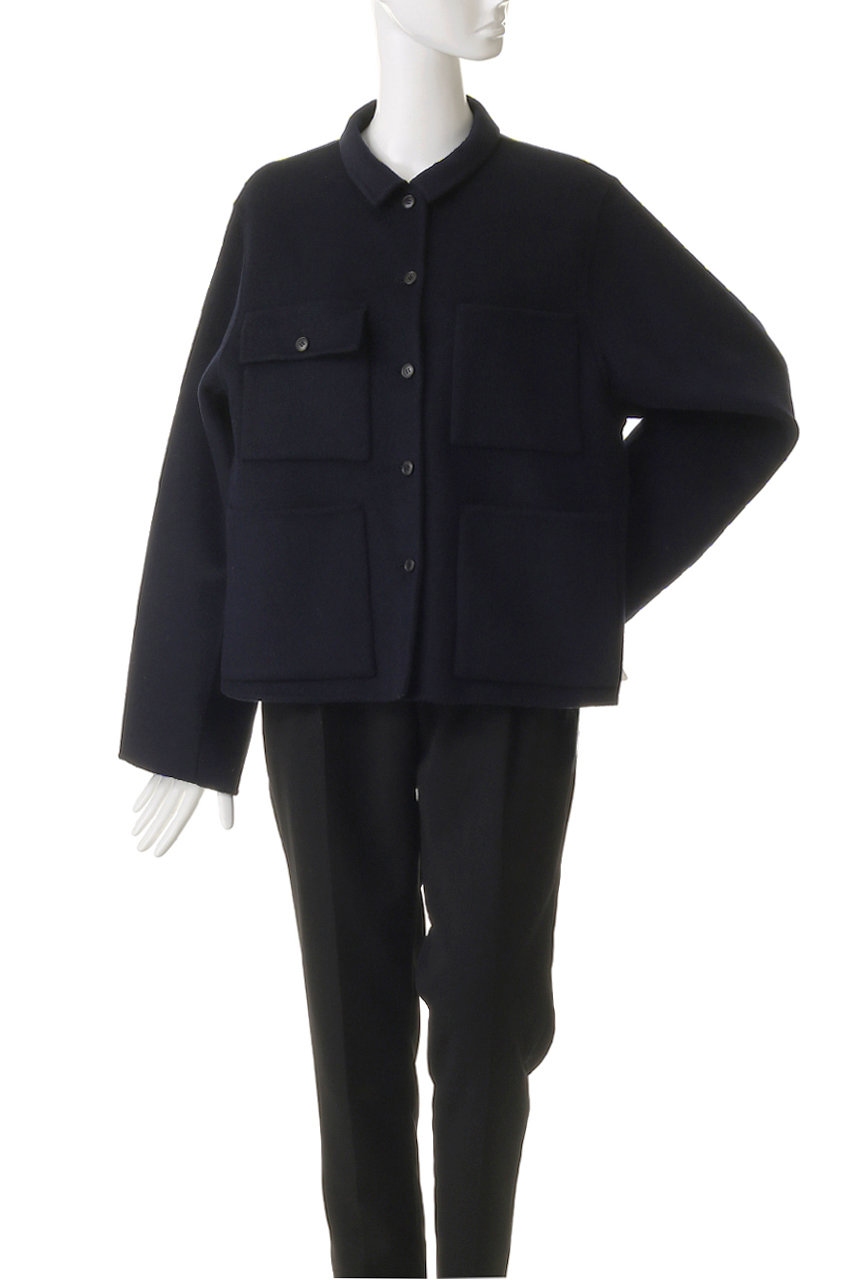 25A/W mizuiro ind ウールユーティリティジャケット。ネイビー mizuiro ind(ミズイロインド)｜ウールユーティリティジャケット/navy